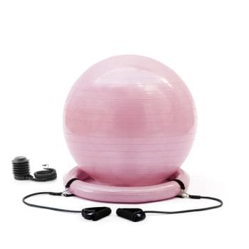 Yogaballsett med stabilitetsring og bånd